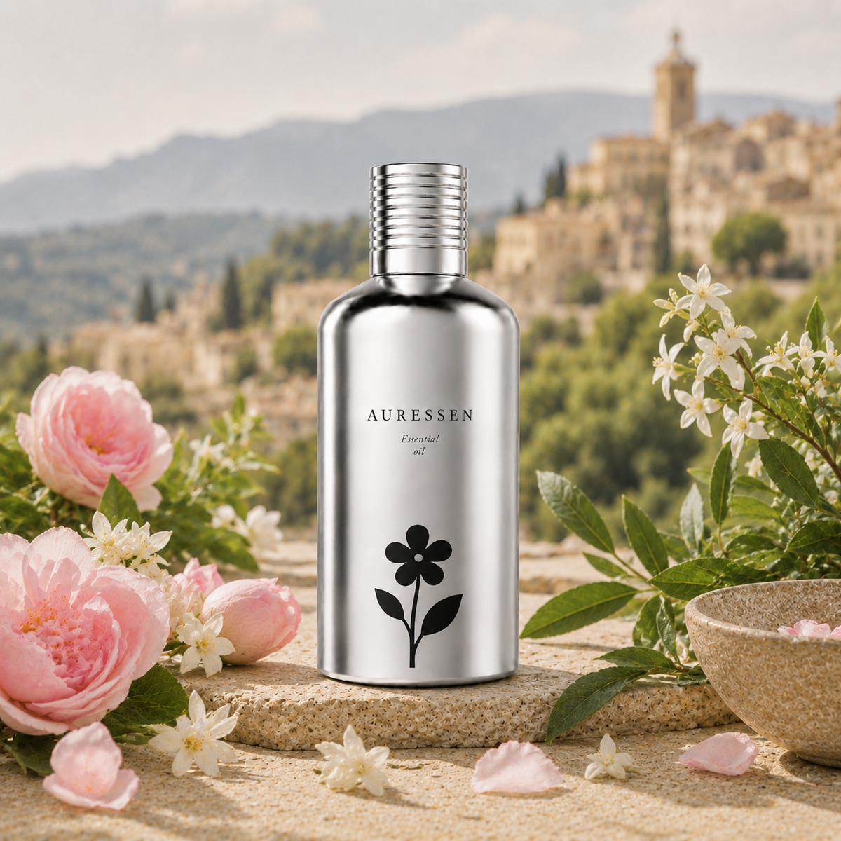 AURESSEN GRASSE · Rose & Jasmine fragrance oil, 100 ml bottle